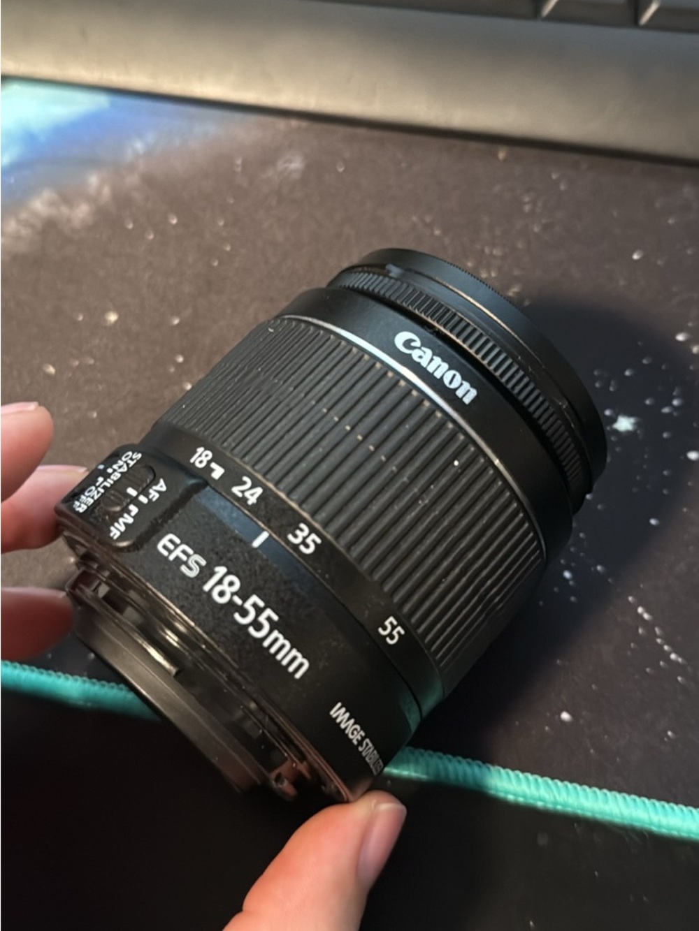 Canon Black EF-S 18-55mm f/3.5-5.6 IS lens